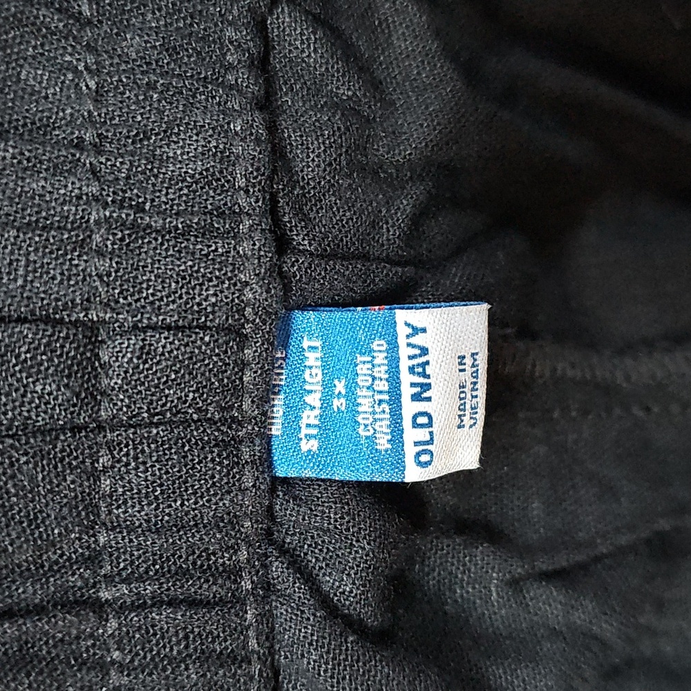 High-Waisted Linen-Blend Straight Ankle Pants - Picture 3 of 4